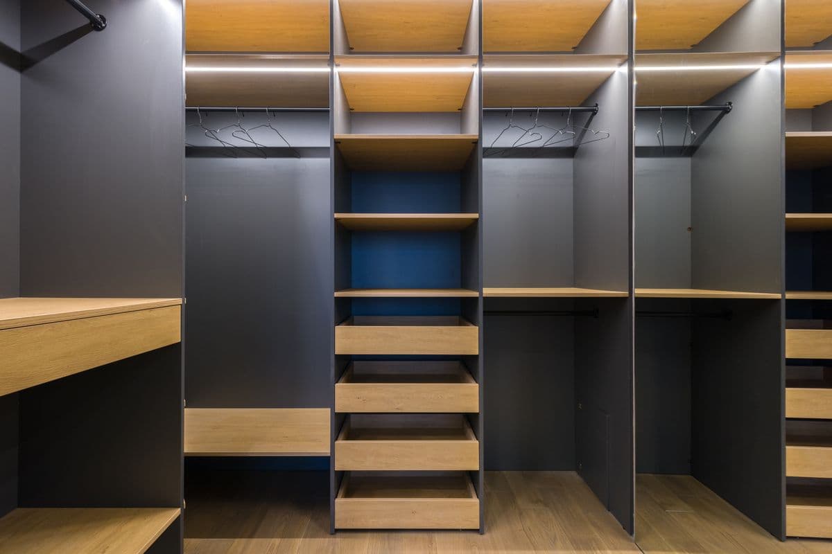 Restored wooden wardrobe with clean finish